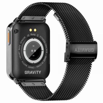 Smartwatch Damski Gravity GT17-8 na bransolecie mesh w kolorze Czarny/Czarny o szerokości 22mm