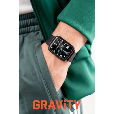 Smartwatch Męski Gravity GT17-9  w kolorze Czarny/Czarny o szerokości 22mm