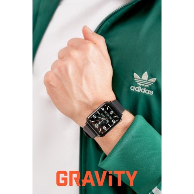 Smartwatch Męski Gravity GT17-9  w kolorze Czarny/Czarny o szerokości 22mm