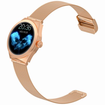 Smartwatch Damski Gravity GT25-1 na bransolecie mesh w kolorze Różowe Złoto/Różowe Złoto o szerokości 20mm