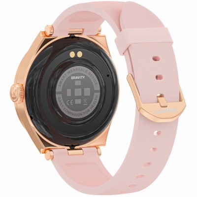 Smartwatch Damski Gravity GT25-2 na pasku gumowym w kolorze Różowe Złoto/Różowy o szerokości 20mm