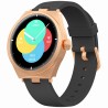 Smartwatch Damski Gravity GT25-3 na pasku gumowym w kolorze Różowe Złoto/Czarny o szerokości 20mm