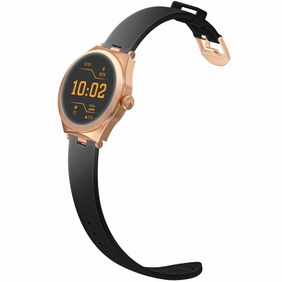Smartwatch Damski Gravity GT25-3 na pasku gumowym w kolorze Różowe Złoto/Czarny o szerokości 20mm
