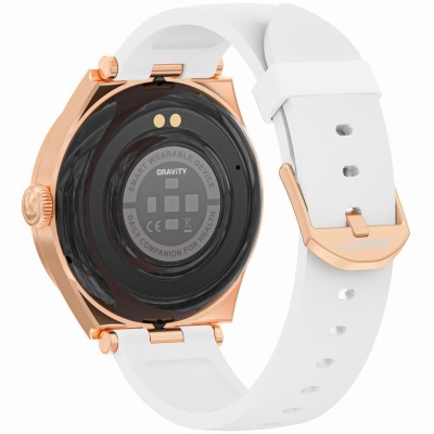 Smartwatch Damski Gravity GT25-4 na pasku gumowym w kolorze Różowe Złoto/Biały o szerokości 20mm