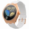Smartwatch Damski Gravity GT25-5 na pasku skórzanym w kolorze Różowe Złoto/Biały o szerokości 20mm