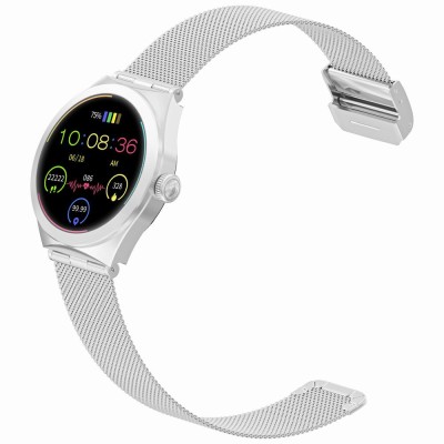 Smartwatch Damski Gravity GT25-7 na bransolecie mesh w kolorze Srebrny/Srebrny o szerokości 20mm