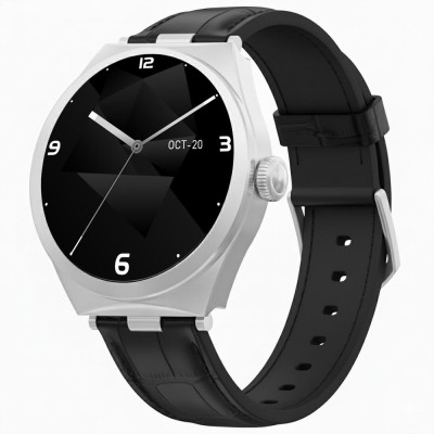 Smartwatch Damski Gravity GT25-8 na pasku skórzanym w kolorze Srebrny/Czarny o szerokości 20mm