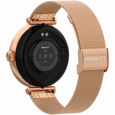 Smartwatch Damski Gravity GT26-2 na bransolecie mesh w kolorze Różowe Złoto/Różowe Złoto o szerokości 20mm