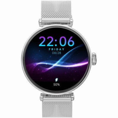 Smartwatch Damski Gravity GT26-8 na bransolecie mesh w kolorze Srebrny/Srebrny o szerokości 20mm