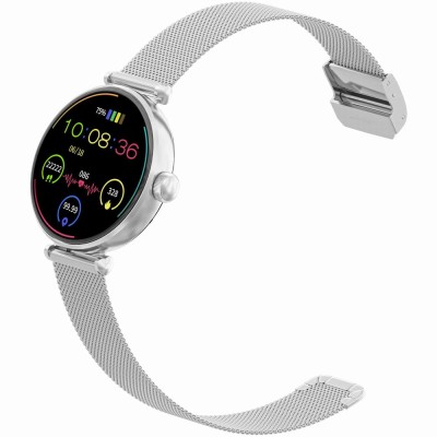 Smartwatch Damski Gravity GT26-8 na bransolecie mesh w kolorze Srebrny/Srebrny o szerokości 20mm