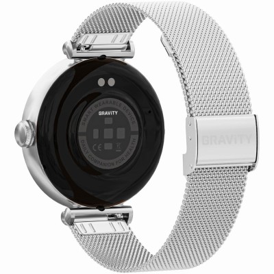 Smartwatch Damski Gravity GT26-8 na bransolecie mesh w kolorze Srebrny/Srebrny o szerokości 20mm