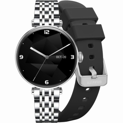 Smartwatch Damski Gravity GT26-9 na bransolecie mesh w kolorze Srebrny/Srebrny o szerokości 20mm