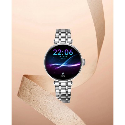 Smartwatch Damski Gravity GT26-9 na bransolecie mesh w kolorze Srebrny/Srebrny o szerokości 20mm