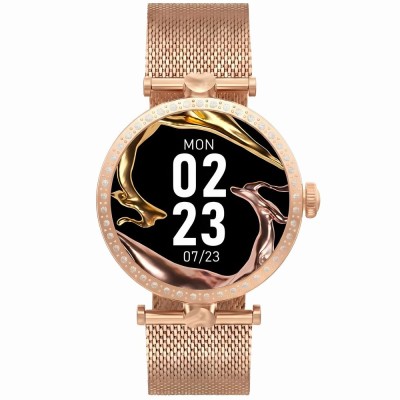 Smartwatch Damski Gravity GT27-1 na bransolecie mesh w kolorze Różowe Złoto/Różowe Złoto o szerokości 20mm