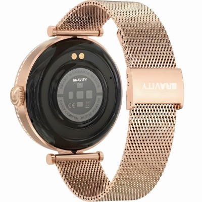 Smartwatch Damski Gravity GT27-1 na bransolecie mesh w kolorze Różowe Złoto/Różowe Złoto o szerokości 20mm