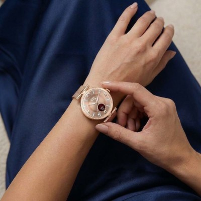 Smartwatch Damski Gravity GT27-1 na bransolecie mesh w kolorze Różowe Złoto/Różowe Złoto o szerokości 20mm