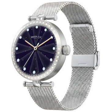 Smartwatch Damski Gravity GT27-4 na bransolecie mesh w kolorze Srebrny/Srebrny o szerokości 20mm