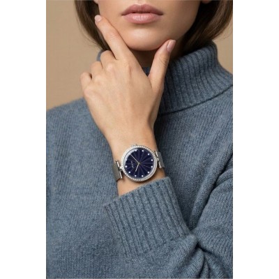 Smartwatch Damski Gravity GT27-4 na bransolecie mesh w kolorze Srebrny/Srebrny o szerokości 20mm