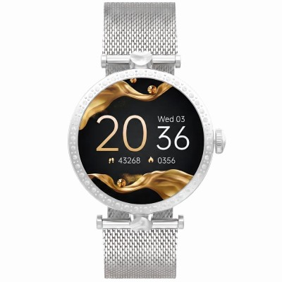 Smartwatch Damski Gravity GT27-4 na bransolecie mesh w kolorze Srebrny/Srebrny o szerokości 20mm