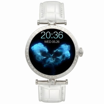 Smartwatch Damski Gravity GT27-6 na pasku skórzanym w kolorze Srebrny/Biały o szerokości 20mm