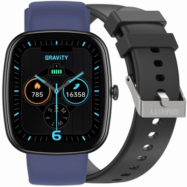 Smartwatch Męski Gravity GT18-9 na pasku gumowym w kolorze Czarny/Granatowy o szerokości 22mm