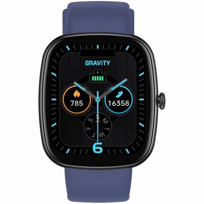 Smartwatch Męski Gravity GT18-9 na pasku gumowym w kolorze Czarny/Granatowy o szerokości 22mm