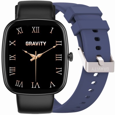 Smartwatch Męski Gravity GT18-9 na pasku gumowym w kolorze Czarny/Granatowy o szerokości 22mm