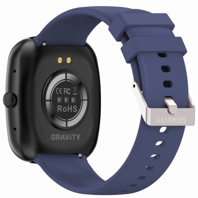 Smartwatch Męski Gravity GT18-9 na pasku gumowym w kolorze Czarny/Granatowy o szerokości 22mm