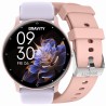 Smartwatch Damski Gravity GT1-10 PRO na pasku gumowym w kolorze Różowy/Fioletowy o szerokości 22mm