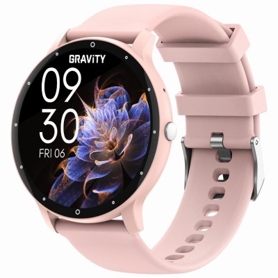 Smartwatch Damski Gravity GT1-10 PRO na pasku gumowym w kolorze Różowy/Fioletowy o szerokości 22mm