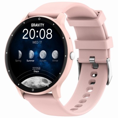 Smartwatch Damski Gravity GT1-10 PRO na pasku gumowym w kolorze Różowy/Fioletowy o szerokości 22mm