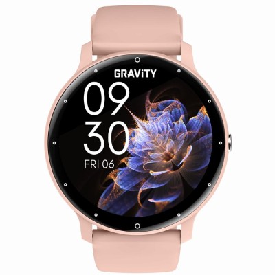 Smartwatch Damski Gravity GT1-10 PRO na pasku gumowym w kolorze Różowy/Fioletowy o szerokości 22mm