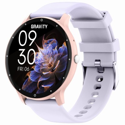 Smartwatch Damski Gravity GT1-10 PRO na pasku gumowym w kolorze Różowy/Fioletowy o szerokości 22mm