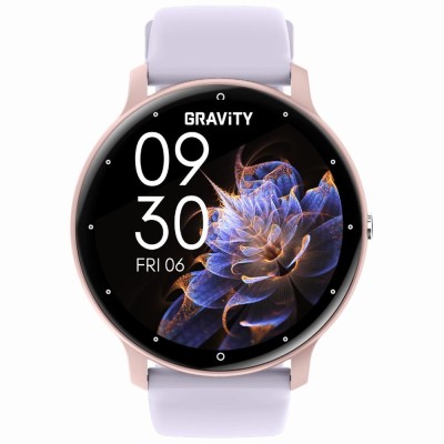 Smartwatch Damski Gravity GT1-10 PRO na pasku gumowym w kolorze Różowy/Fioletowy o szerokości 22mm
