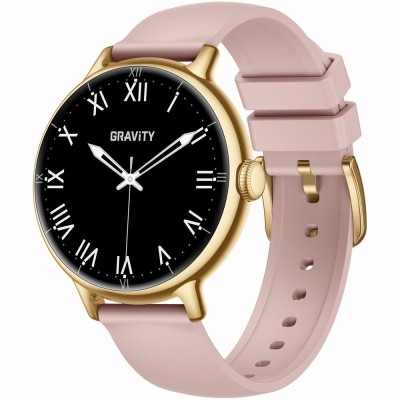 Smartwatch Damski Gravity GT33-1 na pasku gumowym w kolorze Złoty/Różowy o szerokości 18mm