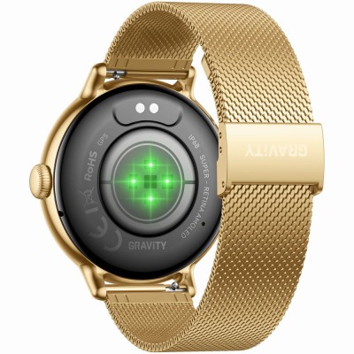 Smartwatch Damski Gravity GT33-1 na pasku gumowym w kolorze Złoty/Różowy o szerokości 18mm