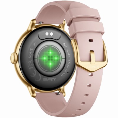 Smartwatch Damski Gravity GT33-1 na pasku gumowym w kolorze Złoty/Różowy o szerokości 18mm