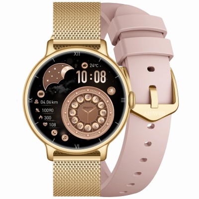 Smartwatch Damski Gravity GT33-1 na pasku gumowym w kolorze Złoty/Różowy o szerokości 18mm