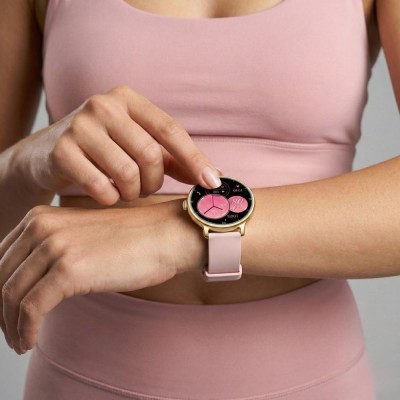 Smartwatch Damski Gravity GT33-1 na pasku gumowym w kolorze Złoty/Różowy o szerokości 18mm