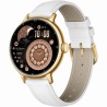 Smartwatch Damski Gravity GT33-2 na pasku skórzanym w kolorze Złoty/Biały o szerokości 18mm