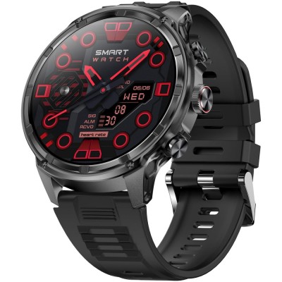 Smartwatch Męski Gravity GT41-1 na pasku gumowym w kolorze Czarny/Czarny o szerokości 24mm