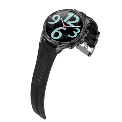 Smartwatch Męski Gravity GT41-1 na pasku gumowym w kolorze Czarny/Czarny o szerokości 24mm