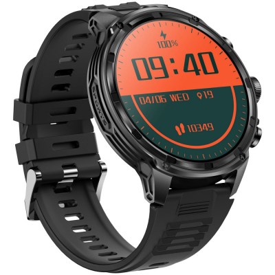 Smartwatch Męski Gravity GT41-1 na pasku gumowym w kolorze Czarny/Czarny o szerokości 24mm