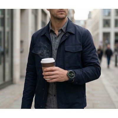 Smartwatch Męski Gravity GT41-2 na pasku gumowym w kolorze Czarny/Granatowy o szerokości 24mm
