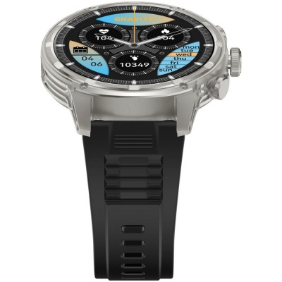Smartwatch Męski Gravity GT41-3 na pasku gumowym w kolorze Tytanowy/Czarny o szerokości 24mm
