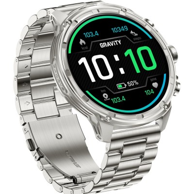 Smartwatch Męski Gravity GT41-3 na pasku gumowym w kolorze Tytanowy/Czarny o szerokości 24mm