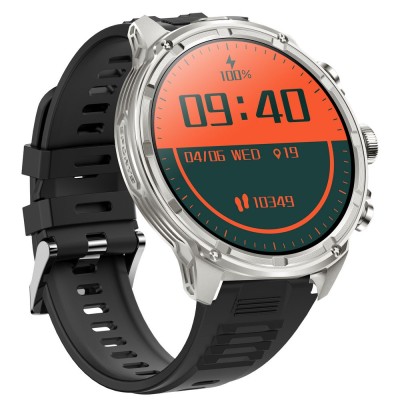 Smartwatch Męski Gravity GT41-3 na pasku gumowym w kolorze Tytanowy/Czarny o szerokości 24mm