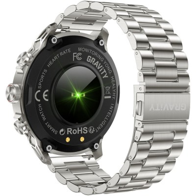 Smartwatch Męski Gravity GT41-3 na pasku gumowym w kolorze Tytanowy/Czarny o szerokości 24mm
