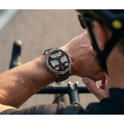 Smartwatch Męski Gravity GT41-3 na pasku gumowym w kolorze Tytanowy/Czarny o szerokości 24mm