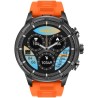 Smartwatch Męski Gravity GT41-4 na pasku gumowym w kolorze Czarny/Pomarańczowy o szerokości 24mm